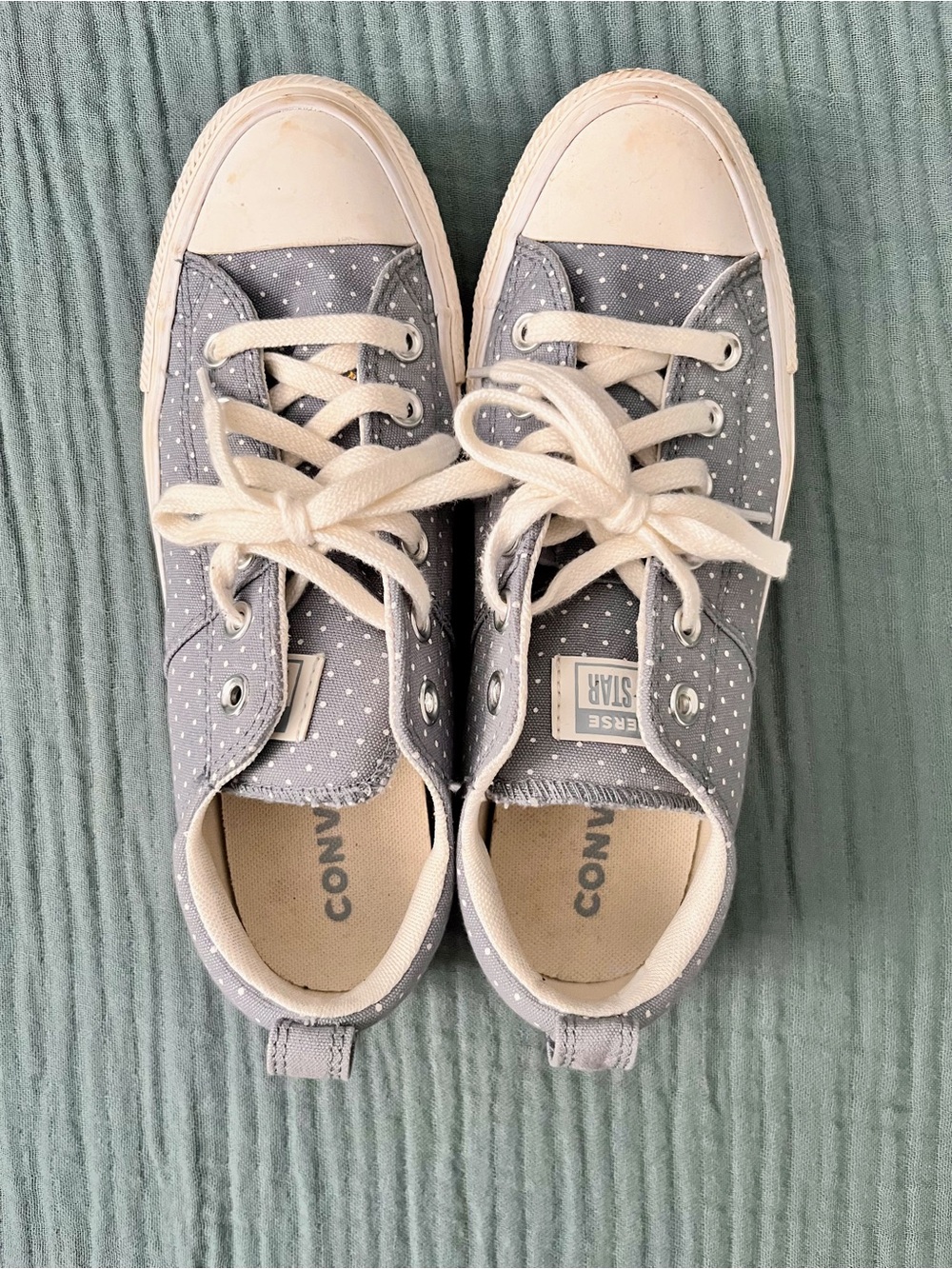 Converse Women’s Polka Dot Low-Top Sneakers with Cream Laces